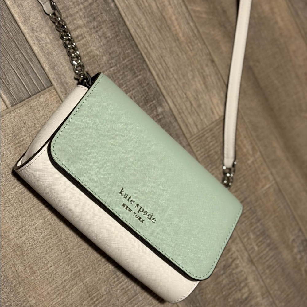 Kate Spade Green and White Crossbody Purse
